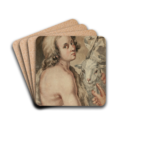 Saint John the Baptist with Lamb by After Carlo Cignani Drink Coasters - set of 4