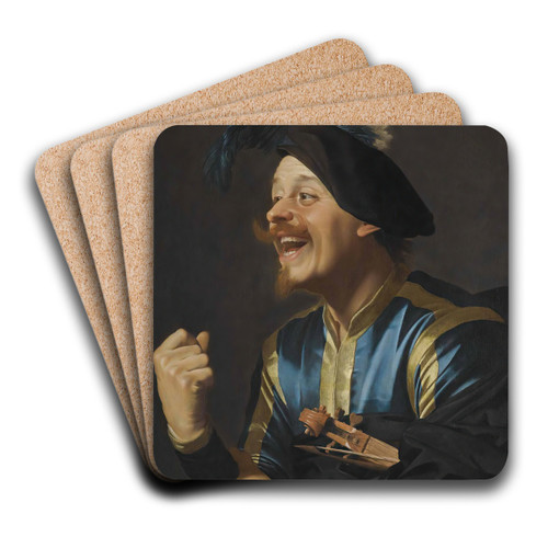 A Laughing Violinist by Gerard van Honthorst Art Drink Coaster set