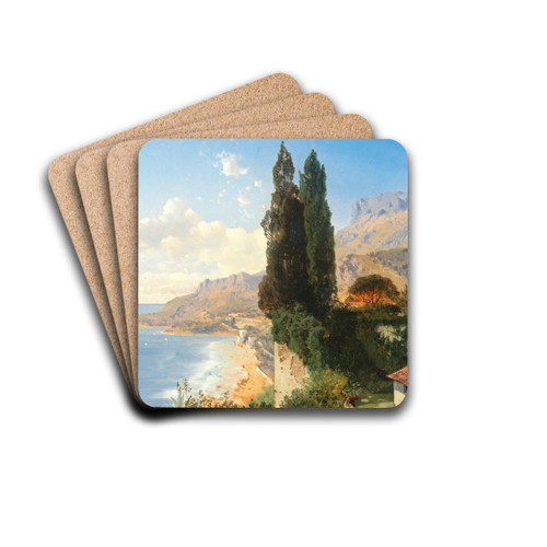 Partie Di Monaco Bei Nizza by Albert Zimmermann Drink Coasters - set of 4 Partie Di Monaco Bei Nizza by Albert Zimmermann Drink Coasters - set of 4