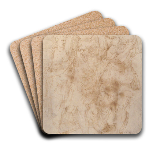 Soldiers Carrying Urns by Girolamo Da Carpi Art Drink Coaster set