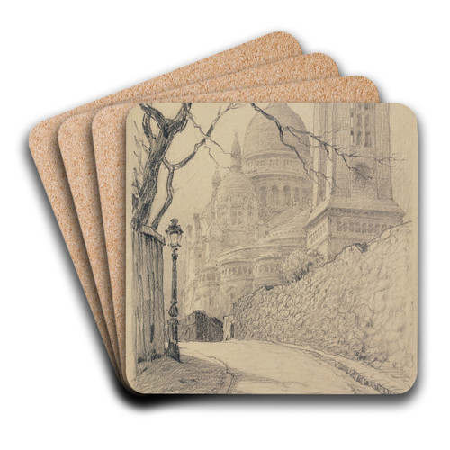 Rue de la Bonne by Ferdinand Boberg Art Drink Coaster set Rue de la Bonne by Ferdinand Boberg Art Drink Coaster set