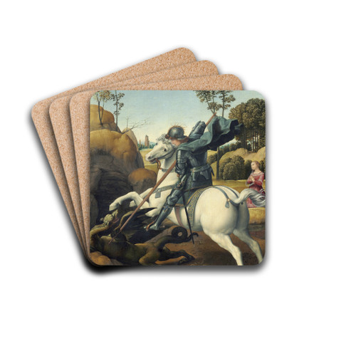 Saint George and the Dragon by Raphael Drink Coasters - set of 4