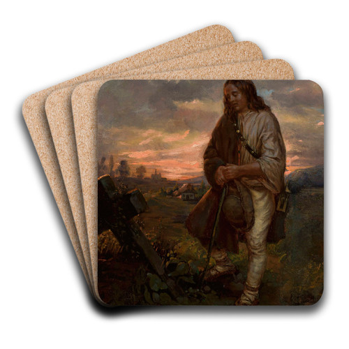 Highlander at a grave by Antoni Kozakiewicz Art Drink Coaster set Highlander at a grave by Antoni Kozakiewicz Art Drink Coaster set