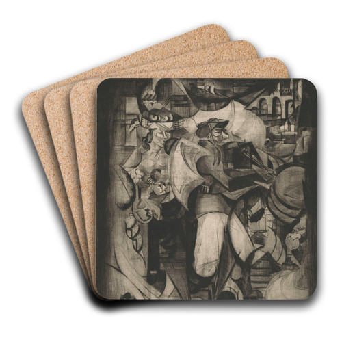 Le Chasseur, after Henri Victor Gabriel Le Fauconnier by Lodewijk Schelfhout Art Drink Coaster set Le Chasseur, after Henri Victor Gabriel Le Fauconnier by Lodewijk Schelfhout Art Drink Coaster set