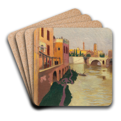 le du Tibre ou le San Bartolomeo, Rome by Maurice Denis Art Drink Coaster set