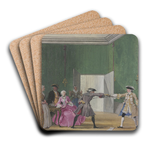 The ridiculous squire by Cornelis Troost Art Drink Coaster set