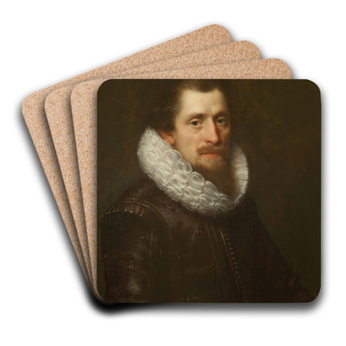 Portrait of a gentleman by Paulus Moreelse Art Drink Coaster set