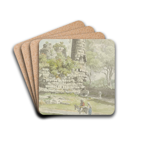 Graf van de Horatii aan de Via Appia by Carlo Labruzzi Drink Coasters - set of 4