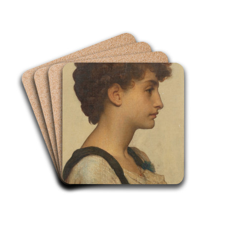 Head of a Girl by Frederic Leighton Art Drink Coaster set