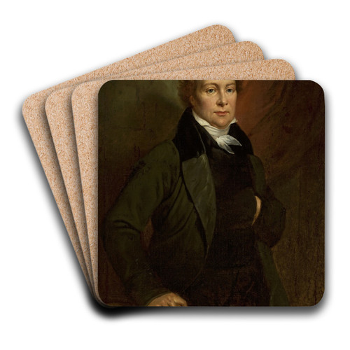 Portrait of Ludwik Osiski by Antoni Brodowski Art Drink Coaster set Portrait of Ludwik Osiski by Antoni Brodowski Art Drink Coaster set