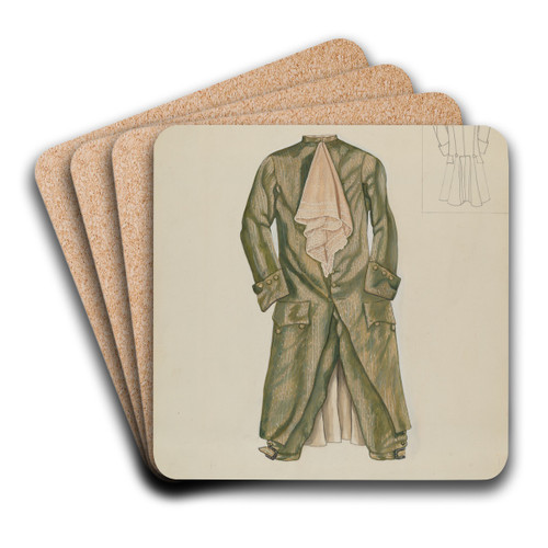Man's Suit by Mary E. Humes Art Drink Coaster set