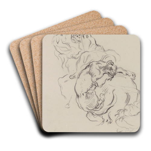 Study of the Lion Hunt by James Ensor Art Drink Coaster set