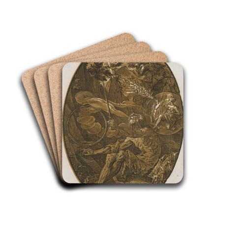 Demogorgon in der Hhle der Unendlichkeit by Hendrick Goltzius Drink Coasters - set of 4