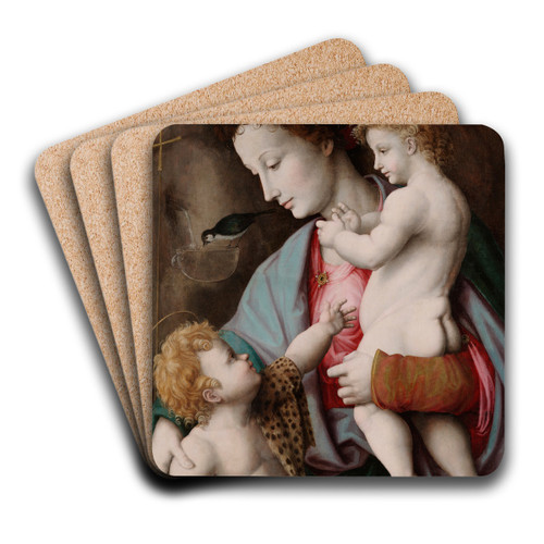 Madonna and Child with St. John the Baptist by Bacchiacca Art Drink Coaster set Madonna and Child with St. John the Baptist by Bacchiacca Art Drink Coaster set