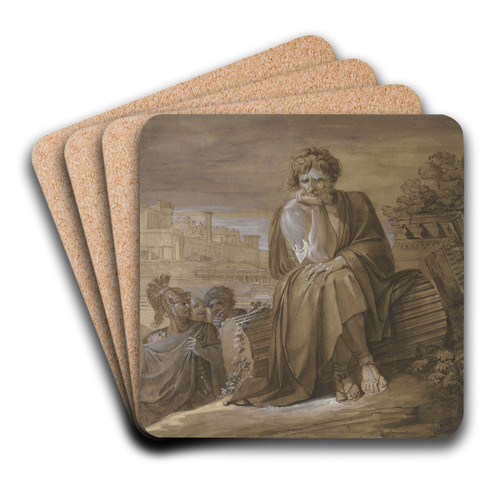 Marius auf den Trmmern Karthagos, der Feldherr sitzt auf einer gestrzten Sule, links erscheinen drei Krieger in Halbfigur by Philipp Friedrich Von Hetsch Art Drink Coaster set Marius auf den Trmmern Karthagos, der Feldherr sitzt auf einer gestrzten Sule, links erscheinen drei Krieger in Halbfigur by Philipp Friedrich Von Hetsch Art Drink Coaster set