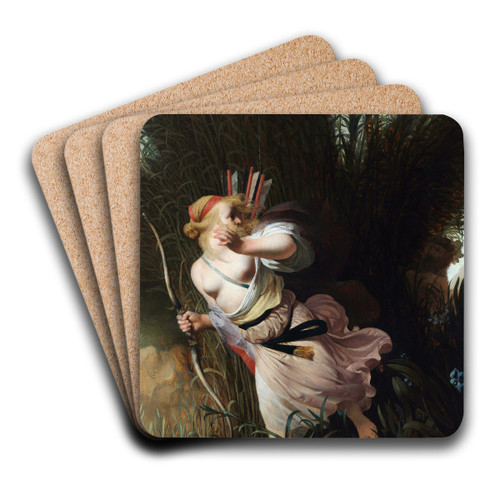 Pan and Syrinx by Caesar Van Everdingen Art Drink Coaster set Pan and Syrinx by Caesar Van Everdingen Art Drink Coaster set