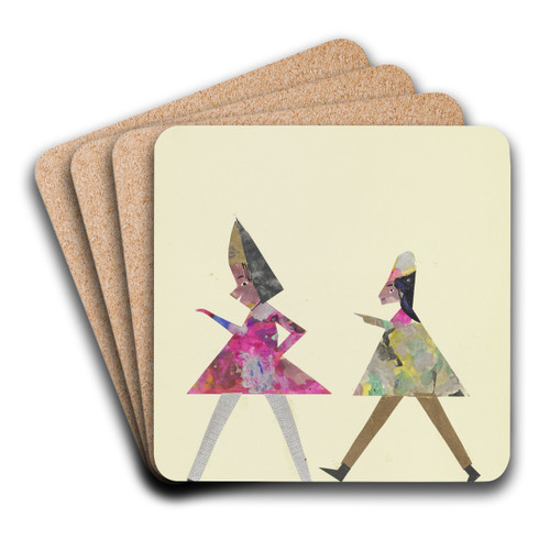 Die Mutter sagt zu ihrem Sohn ' by John Elsas Art Drink Coaster set Die Mutter sagt zu ihrem Sohn ' by John Elsas Art Drink Coaster set