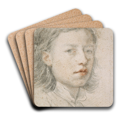 Youthful Self-Portrait by Anton Raphael Mengs Art Drink Coaster set