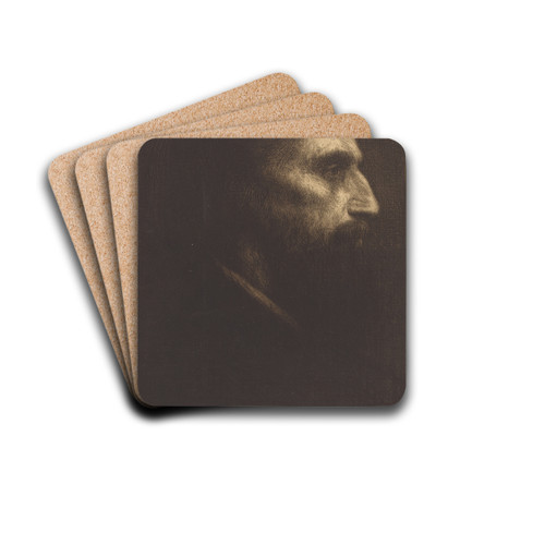 Head Of A Man by Alphonse Legros Art Drink Coaster set