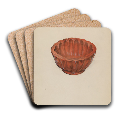 Earthenware, Jelly Mold by Ruth Bialostosky Art Drink Coaster set