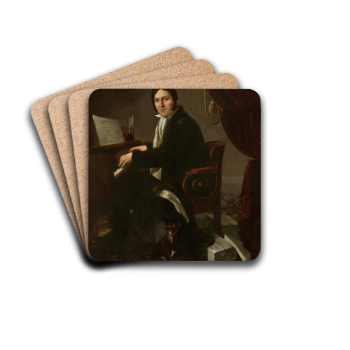 Portrait of Karol Kupriski by Aleksander Ludwik Molinari Drink Coasters - set of 4 Portrait of Karol Kupriski by Aleksander Ludwik Molinari Drink Coasters - set of 4