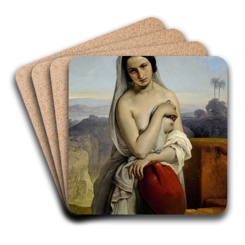 Rebecca At The Well by Francesco Hayez Art Drink Coaster set
