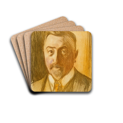 Portrait of Chamberlain Hjalmar Linder by Magnus Enckell Drink Coasters - set of 4