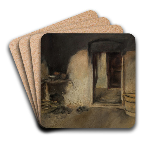 Kcheninterieur by Wilhelm Leibl Art Drink Coaster set