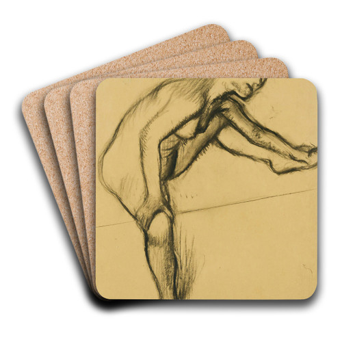 tude De Nu (Femme Assise, La Jambe Gauche Leve) by Edgar Degas Art Drink Coaster set tude De Nu (Femme Assise, La Jambe Gauche Leve) by Edgar Degas Art Drink Coaster set