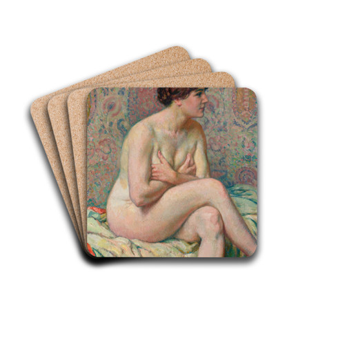 Nu Assis (Maude) by Theo van Rysselberghe Drink Coasters - set of 4
