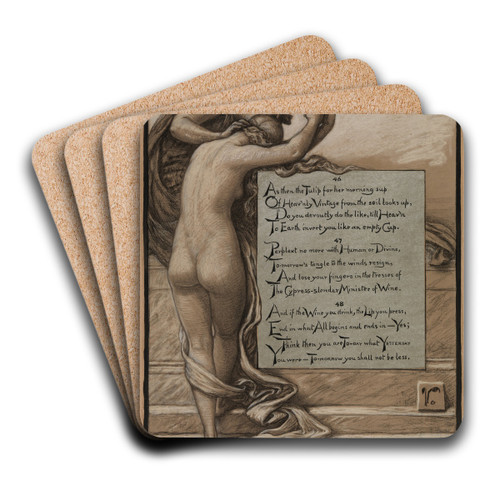 The Cup ofLove by Elihu Vedder Art Drink Coaster set