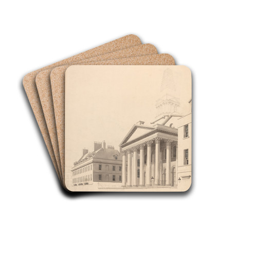 St. George's, Bloomsbury by Thomas Malton Drink Coasters - set of 4