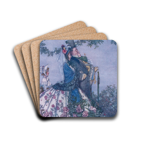 The respectable gentleman by William Heath Robinson Drink Coasters - set of 4