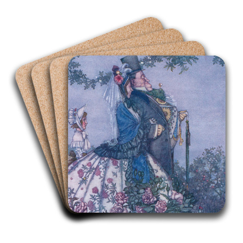 The respectable gentleman by William Heath Robinson Art Drink Coaster set