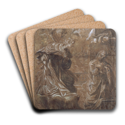 Annunciation by Ludovico Carracci Art Drink Coaster set