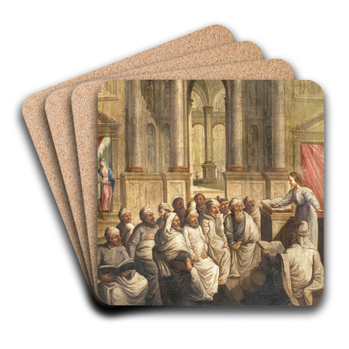 Der zwlfjhrige Jesus im Tempel by Johann Matthias Wurzer Art Drink Coaster set