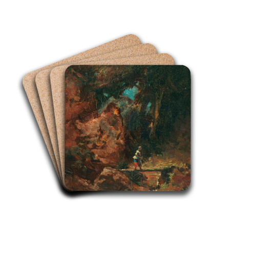 Die Sennerin auf dem Waldsteg by Carl Spitzweg Drink Coasters - set of 4