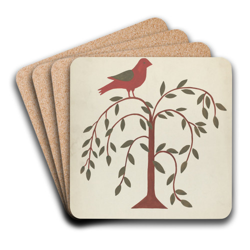 Design from Gray, Maine 1800 (no. 1) - From Proposed Portfolio Maine Wall Stencils by Mildred E. Bent Art Drink Coaster set