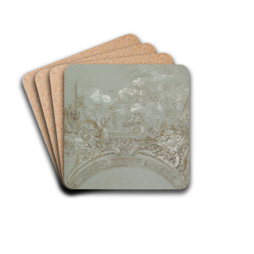 Ceiling Design with the Presentation in the Temple by Gregorio de' Ferrari Drink Coasters - set of 4 Ceiling Design with the Presentation in the Temple by Gregorio de' Ferrari Drink Coasters - set of 4