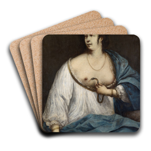 Cleopatra With Serpent by Antonio Carneo Art Drink Coaster set