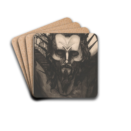 Hoofd van Christus by Lodewijk Schelfhout Drink Coasters - set of 4 Hoofd van Christus by Lodewijk Schelfhout Drink Coasters - set of 4