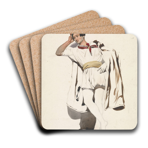 Staande jongeman by Pierre Louis Dubourcq Art Drink Coaster set Staande jongeman by Pierre Louis Dubourcq Art Drink Coaster set