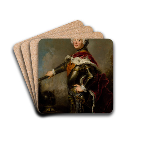 Portrait of Frederick II of Prussia (1712-1786) by Antoine Pesne Drink Coasters - set of 4