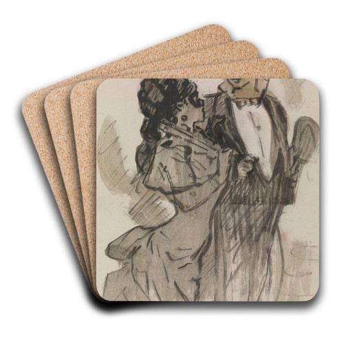 Pair by James Ensor Art Drink Coaster set Pair by James Ensor Art Drink Coaster set
