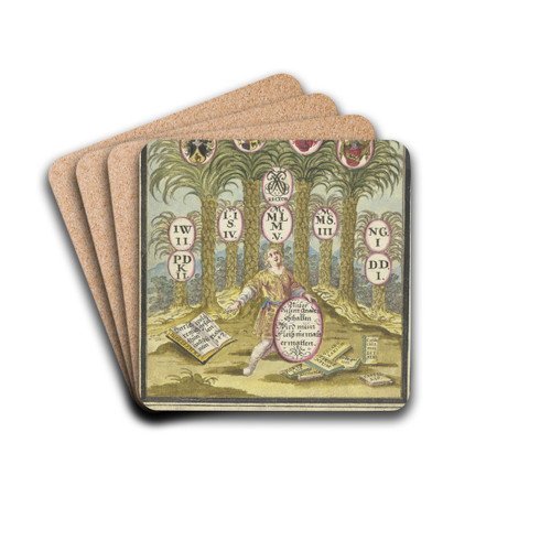 Knabe mit einem Schild unter Palmen by Johann Esaias Nilson Drink Coasters - set of 4