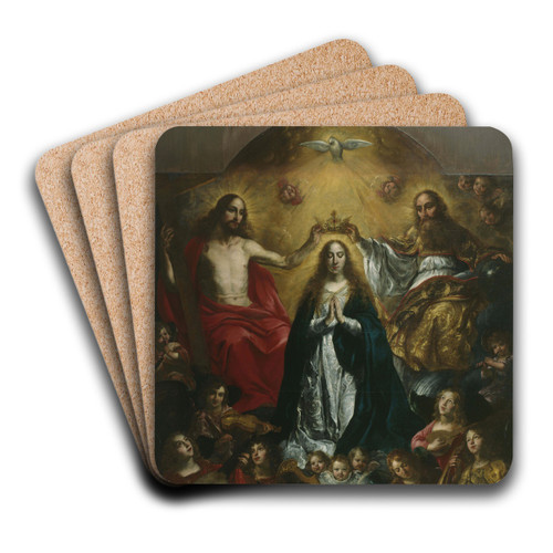 The krowning of Maria by Nicolas de Liemaker Art Drink Coaster set The krowning of Maria by Nicolas de Liemaker Art Drink Coaster set