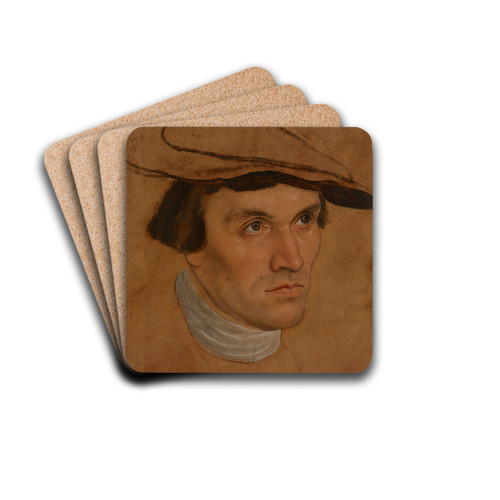 Portrait of a Man by Lucas Cranach the Elder Drink Coasters - set of 4