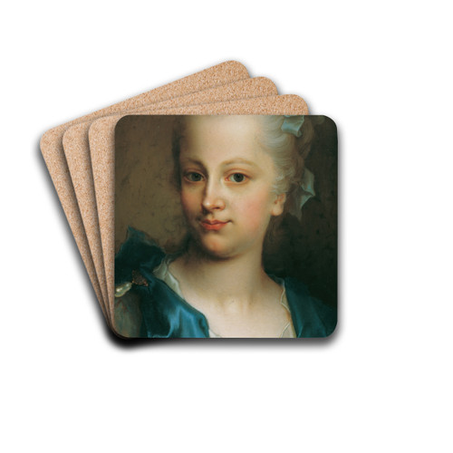 Mdchen in blauem Kleid by Christian Seybold Drink Coasters - set of 4