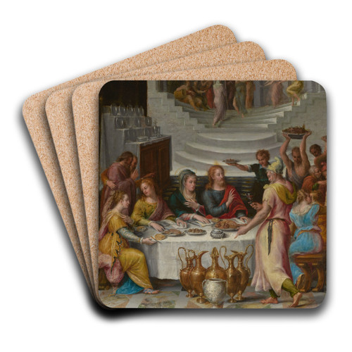 The Wedding Feast at Cana by Lavinia Fontana Art Drink Coaster set