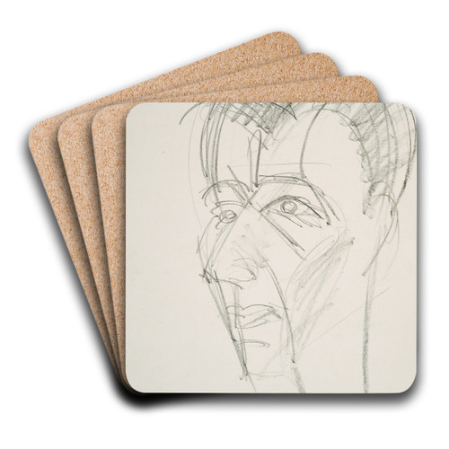 Self-portrait by Ernst Ludwig Kirchner Art Drink Coaster set